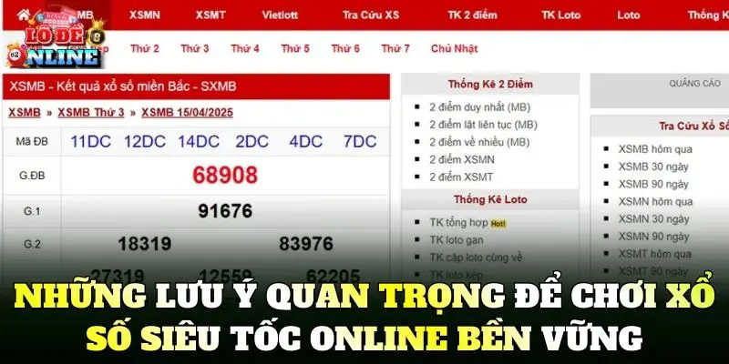 Những lưu ý quan trọng để chơi Xổ Số Siêu Tốc Online bền vững